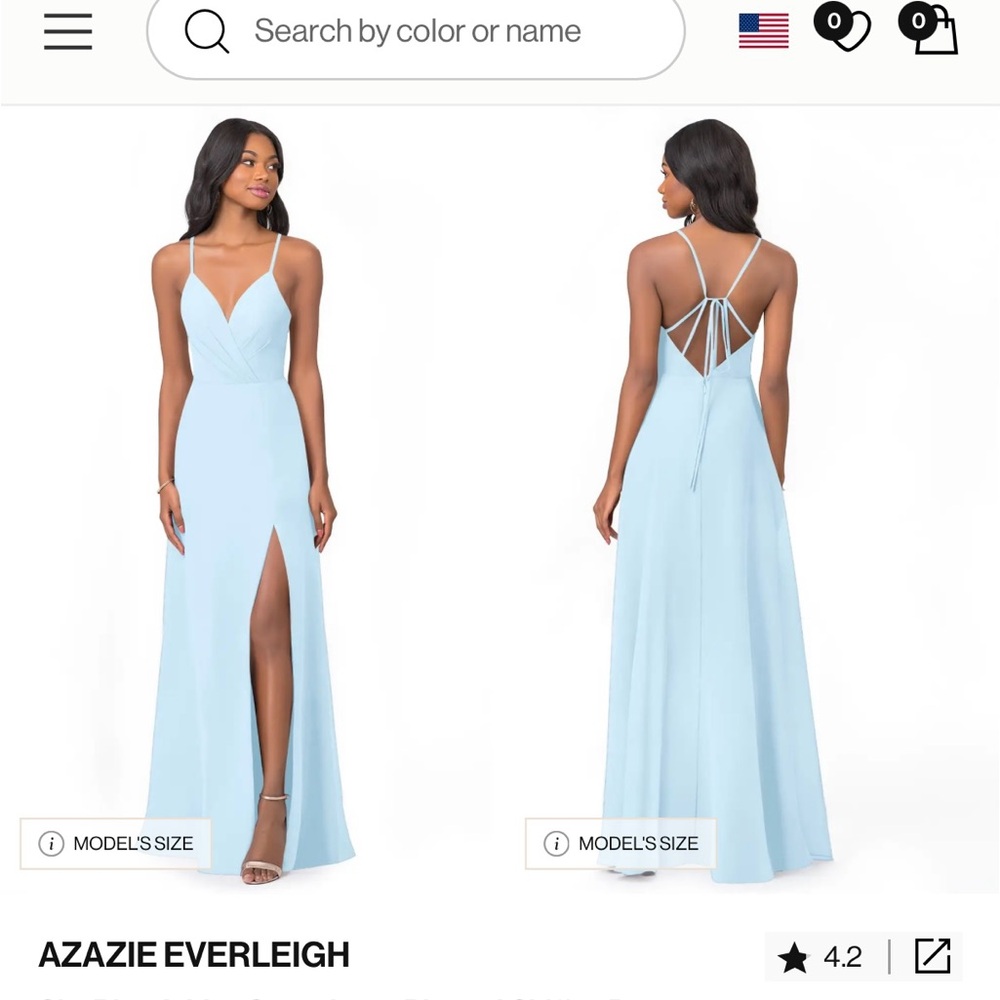 Azazie Everleigh Light Blue Dress